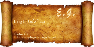 Engl Géza névjegykártya